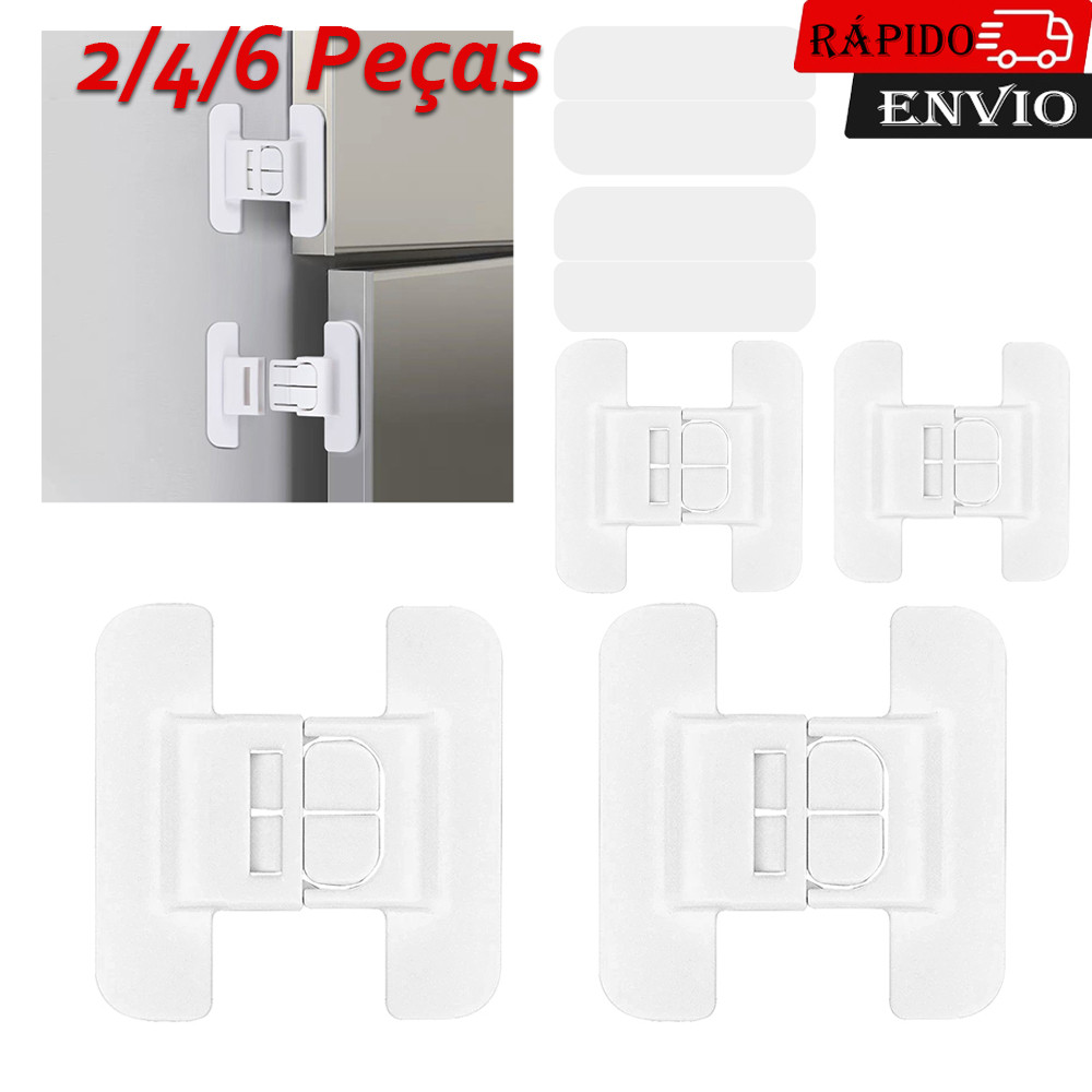 2-6 fechaduras de armário à prova de crianças para geladeira porta gaveta freezer forno armário caixa trava de geladeira