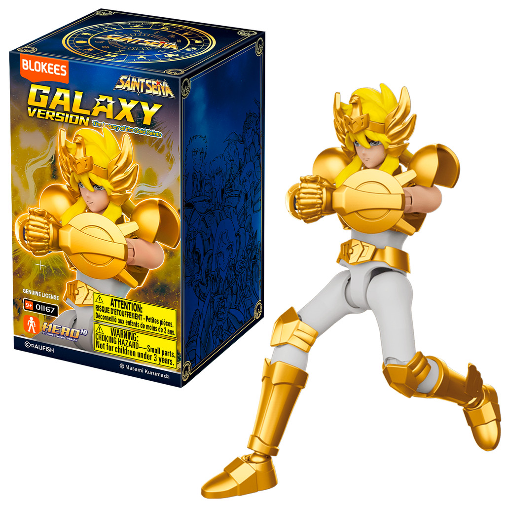Boneco Blokees Saint Seiya Galaxy Version 02 Cygnus Hyoga Golden Bronze Cloth Special