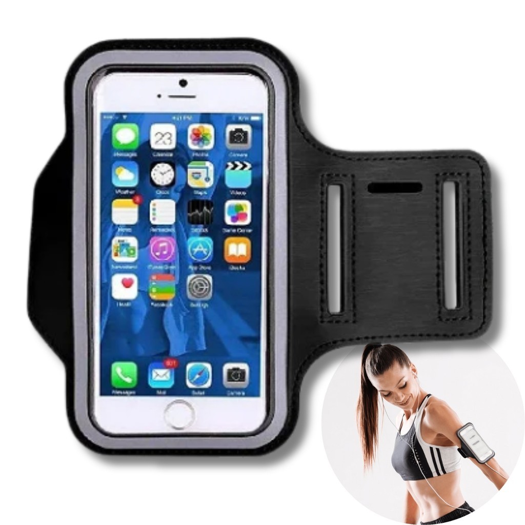 Braçadeira Armband Suporte Porta Celular Braço Corrida Academia Fit 5,5 pol em Oferta na Shopee