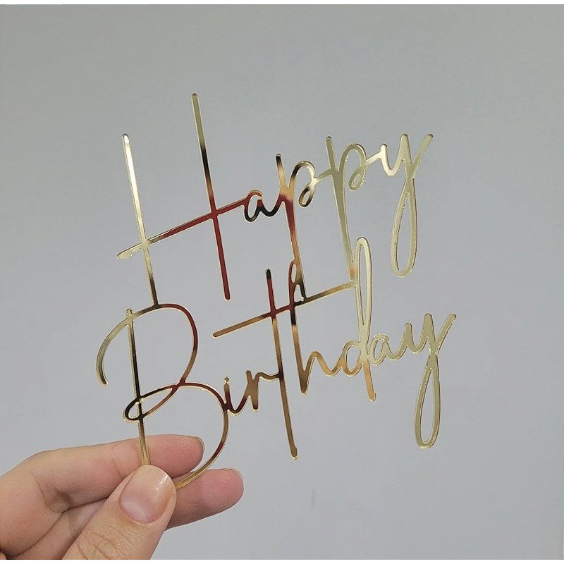 Aplique Para Bolo - Happy Birthday (Modelo 01) em Oferta na Shopee