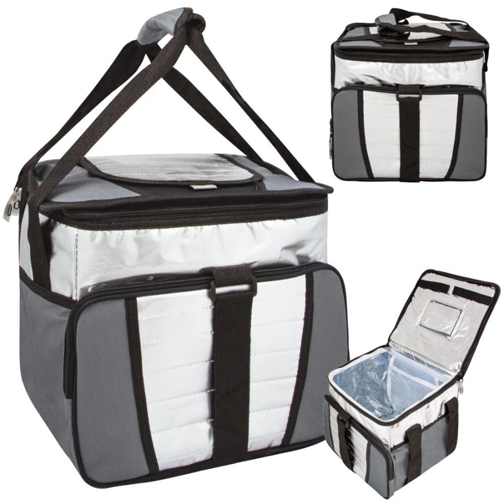Bolsa Térmica 24 Litros Mor Ice Cooler Dobrável Cinza para Praia Camping