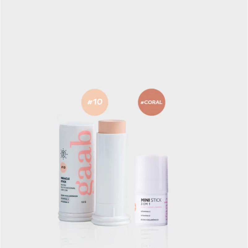 Bastão Multifuncional com Cor Miracle Stick FPS 95 + Mini Stick Multifuncional 3 em 1 Coral