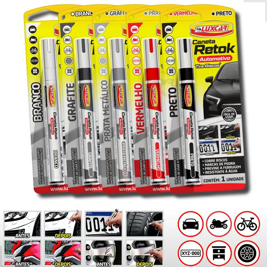 Caneta Reparadora Tira Riscos de Pintura Automotiva Carro Moto Corrige Arranhões na Pintura em Oferta na Shopee