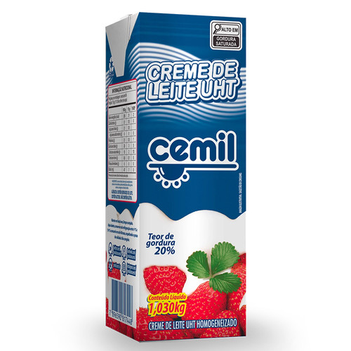 Creme de Leite UHT 20% Gordura 1,030kg Cemil em Oferta na Shopee