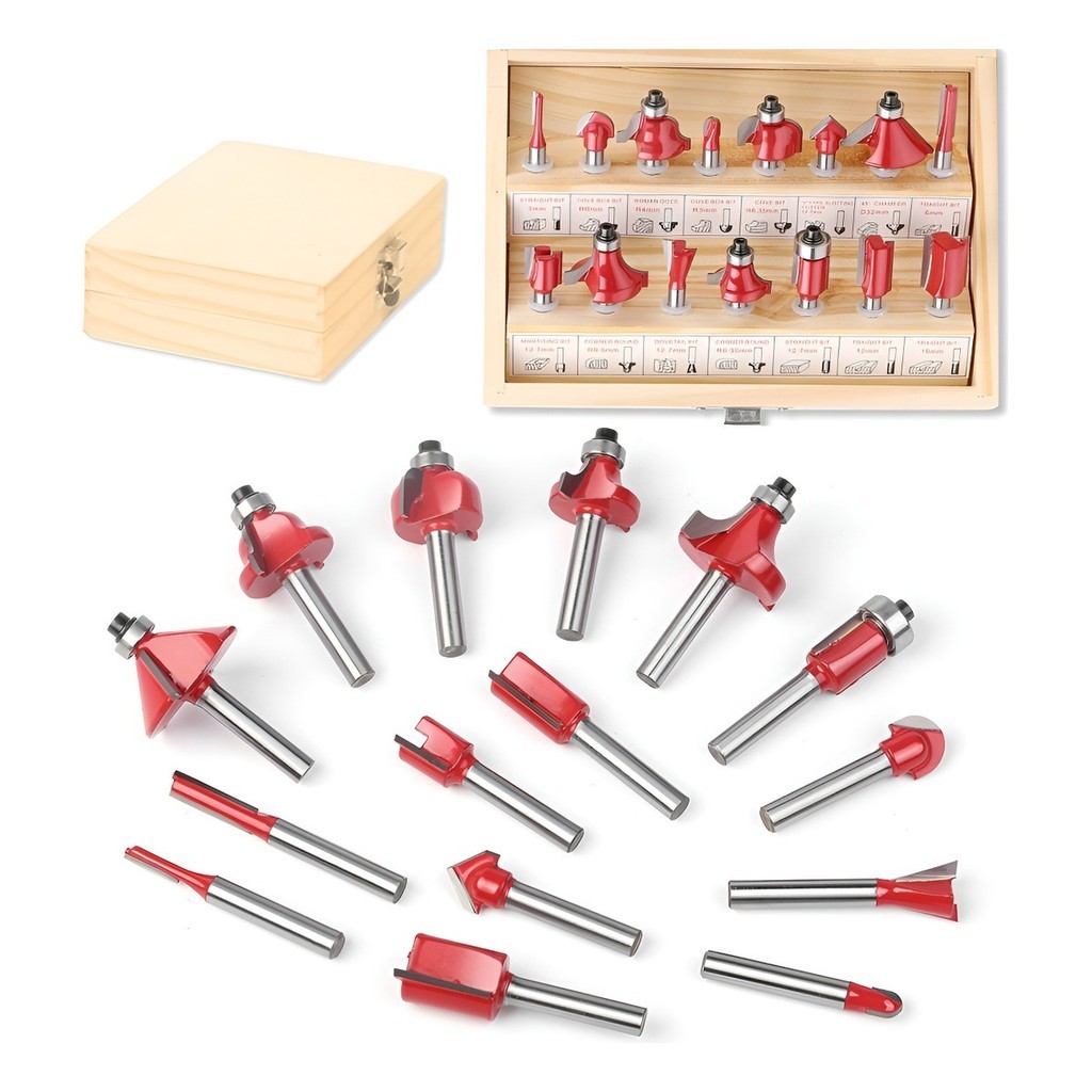 15 Fresas Profissionais para Tupia Madeira MDF Compensado 1/4"