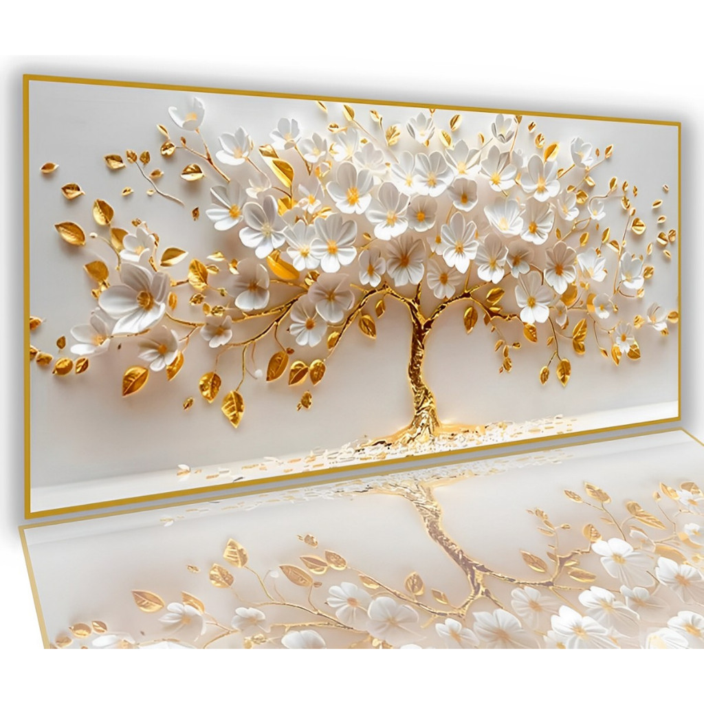 Quadro Decorativo 110x70 Grande Arvore Da Vida Petala Branca Hall inport em Oferta na Shopee