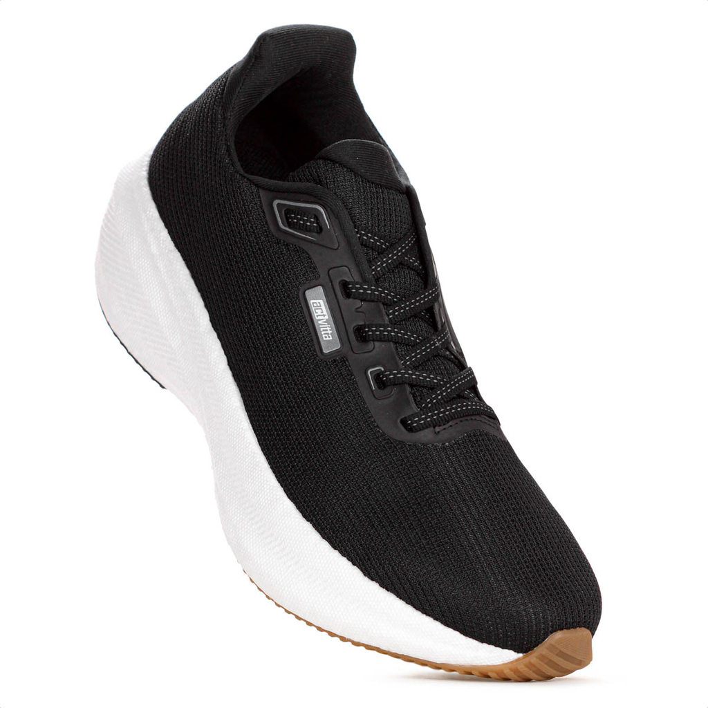 Tênis Actvitta Tecido Xangai Preto e Branco - Masculino