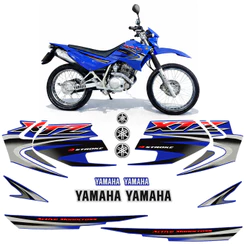 Kit Adesivos Para Yamaha Xtz 125 2006 Moto Azul + Emblemas