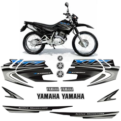 Kit Adesivos Para Yamaha Xtz 125 2006 Moto Preta + Emblemas
