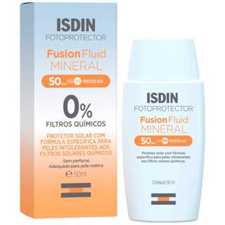 Isdin Fotoprotector Protetor Solar Fusion Fluid Mineral FPS50 0% Filtros Químicos 50ml em Oferta na Shopee