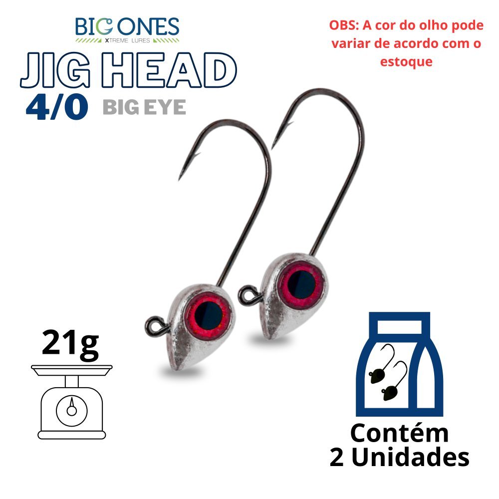 Jig Head 4/0 - Big Eyes Big Ones Natural - 2 Unidades 21g