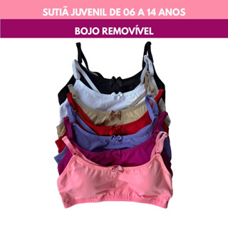 Kit Sutiã Top Infantil Juvenil Nadador Menina Moça com Bojo Removível e Alças Ajustáveis em Oferta na Shopee