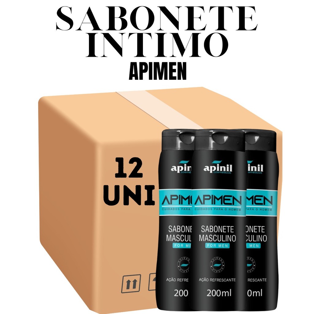 Kit 12 Unidades Apimen Sabonete For Men Refrscante 200ML Apinil