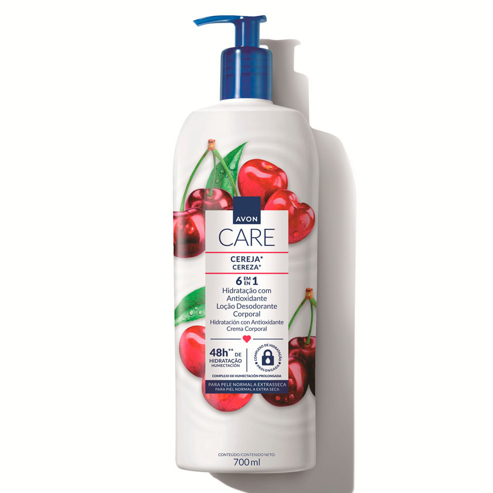 Loção Desodorante Corporal Avon Care Cereja 6 em1 Pele Normal A Extrasseca 700ml em Oferta na Shopee