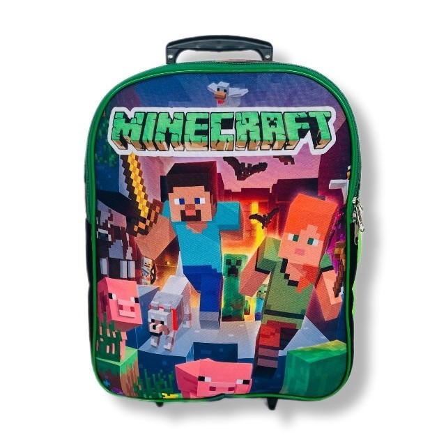 Mochila Infantil Escolar de Rodinha Minecraft Gamecraft M
