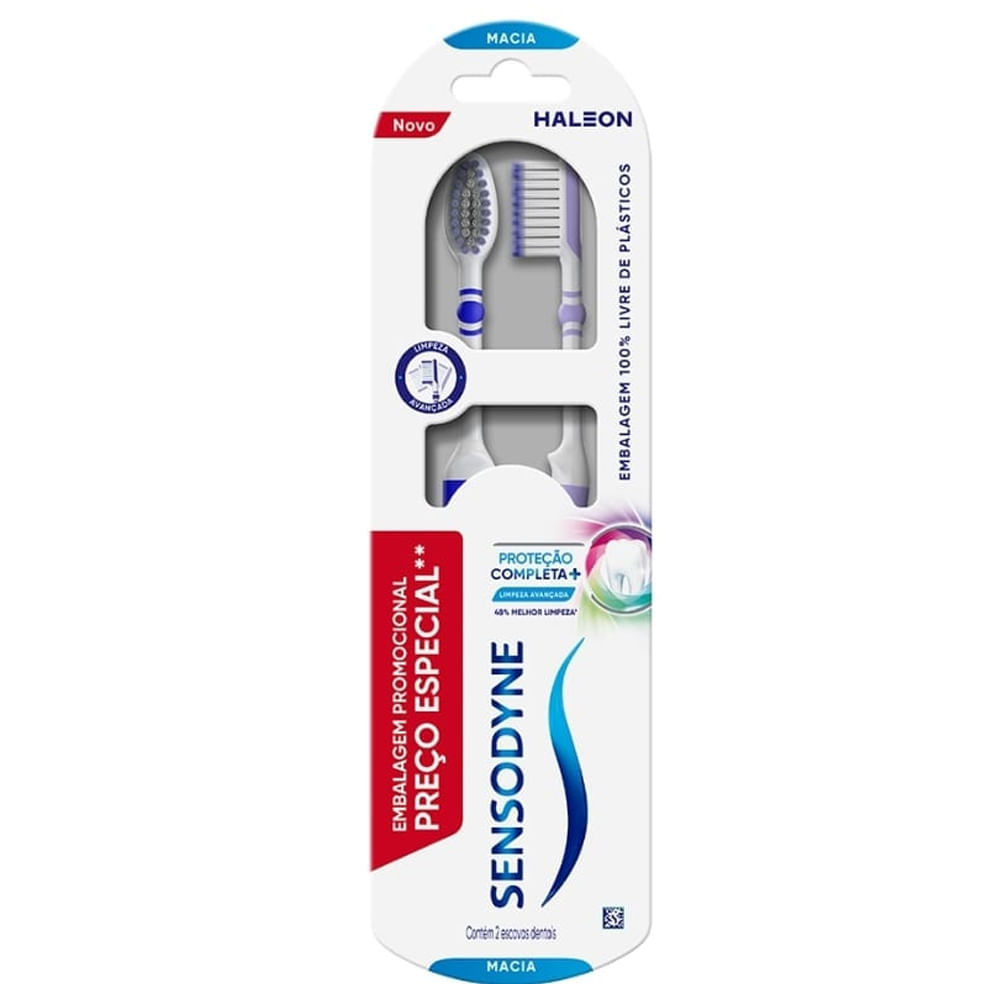 Kit Escova De Dente Sensodyne Proteção Completa Macia 2 Unidades em Oferta na Shopee