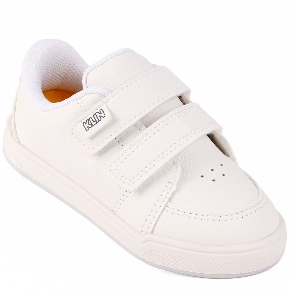 Tênis Infantil Bebê Menino Klin Original  Flyer Branco com Velcro Duplo - Tamanhos 17 ao 22 em Oferta na Shopee