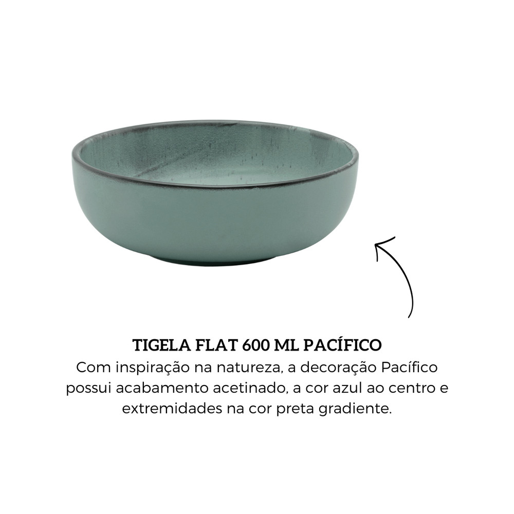 Tigela De Cerâmica Flat 16,5Cm 600Ml Pacífico Oxford — imagem 2 de 2
