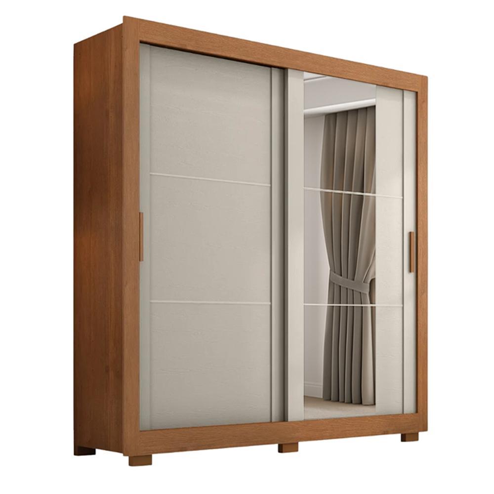 Guarda Roupas Casal com Espelho 2 Portas de Correr 4 Gavetas Siena em Oferta na Shopee