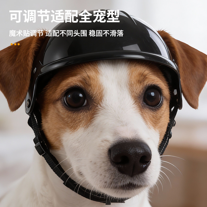 Capacete E Óculos Para Cães , Chapéu Pequeno Motocicleta Com Alças Ajustáveis Passear Seu Cachorro