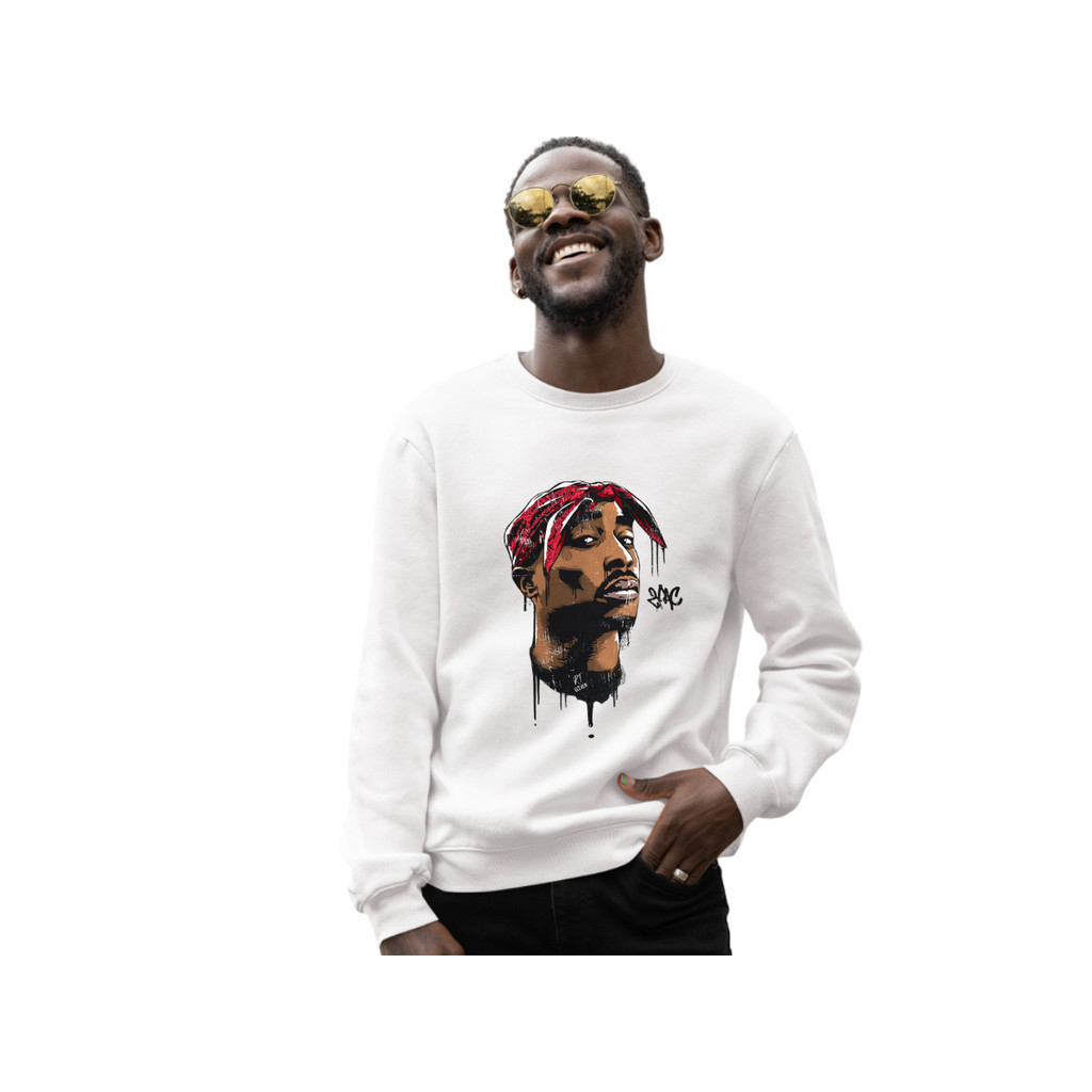 Moletom Tupac Hip Hop Masculino e Feminino Casaco Gola Careca  Blusa de frio Inverno 2024 Lançamento Ref 301
