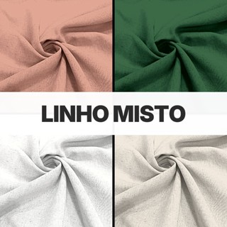 Tecido Linho Misto RAZAI Premium | 30% Linho - 70% Viscose | Respirável e com textura em Oferta na Shopee