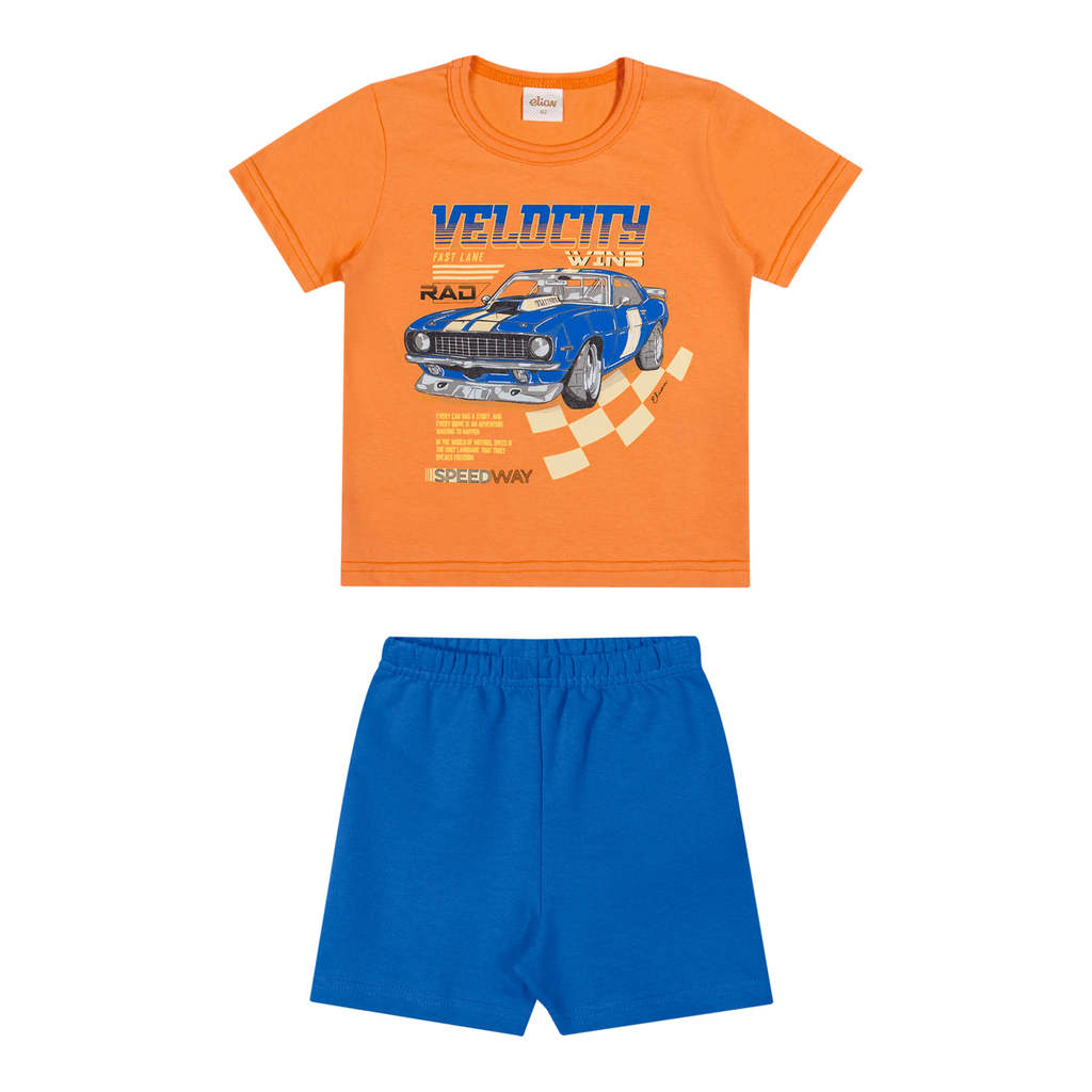 Conjunto Infantil Menino Meia Malha Elian Laranja