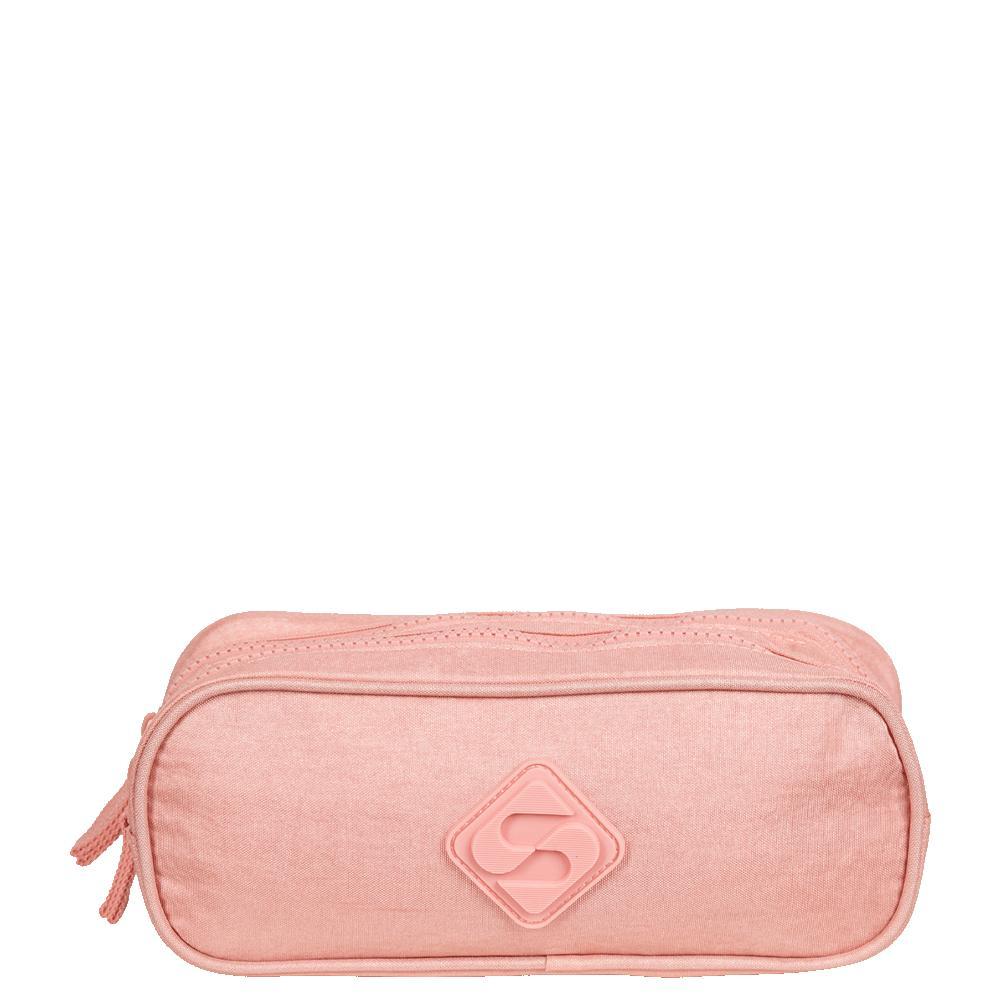 Estojo Especial 2 Compartimentos Metálico Rosa em Oferta na Shopee