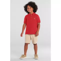 Camisa polo infantil menino em piquet Mundi