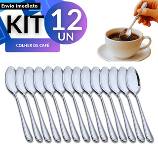 Kits 6/12/24/48  Colheres de Café Inox 9cm Pequena Talheres Restaurante Cozinha Padrão Atendimento
