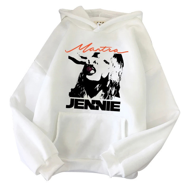 Jennie Mantra Hoodie Pullover Top Moletom Canguru Capuz Promoção Envio Rápido