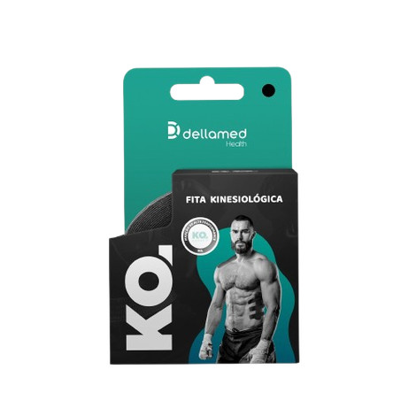 Bandagem Elástica Adesiva Kinesiológica Dellamed Preto