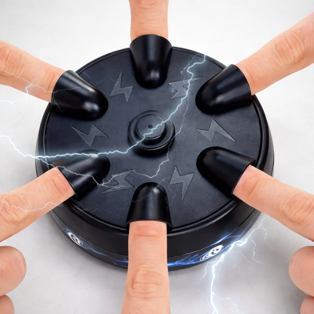 Jogo Roleta de Choque 6 Dedos Shock Roulette Detector de Mentiras Infantil E Adulto Electric Games Família Amigos