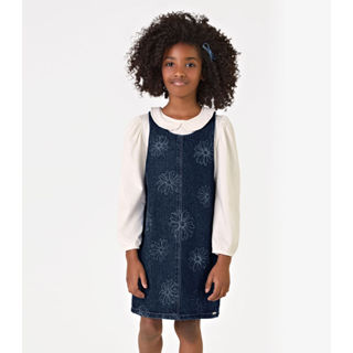Conjunto Blusa Com Salopete Jeans Trick Nick Azul em Oferta na Shopee
