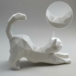 Escultura Gato Moderno Decoração Casa Quarto Sala