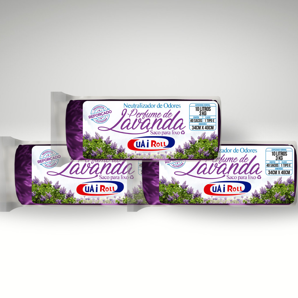 Saco De Lixo Kit 3 Rolos 10 Litros Pia E Banheiro Neutralizador De Odores Com Cheiro De Lavanda em Oferta na Shopee