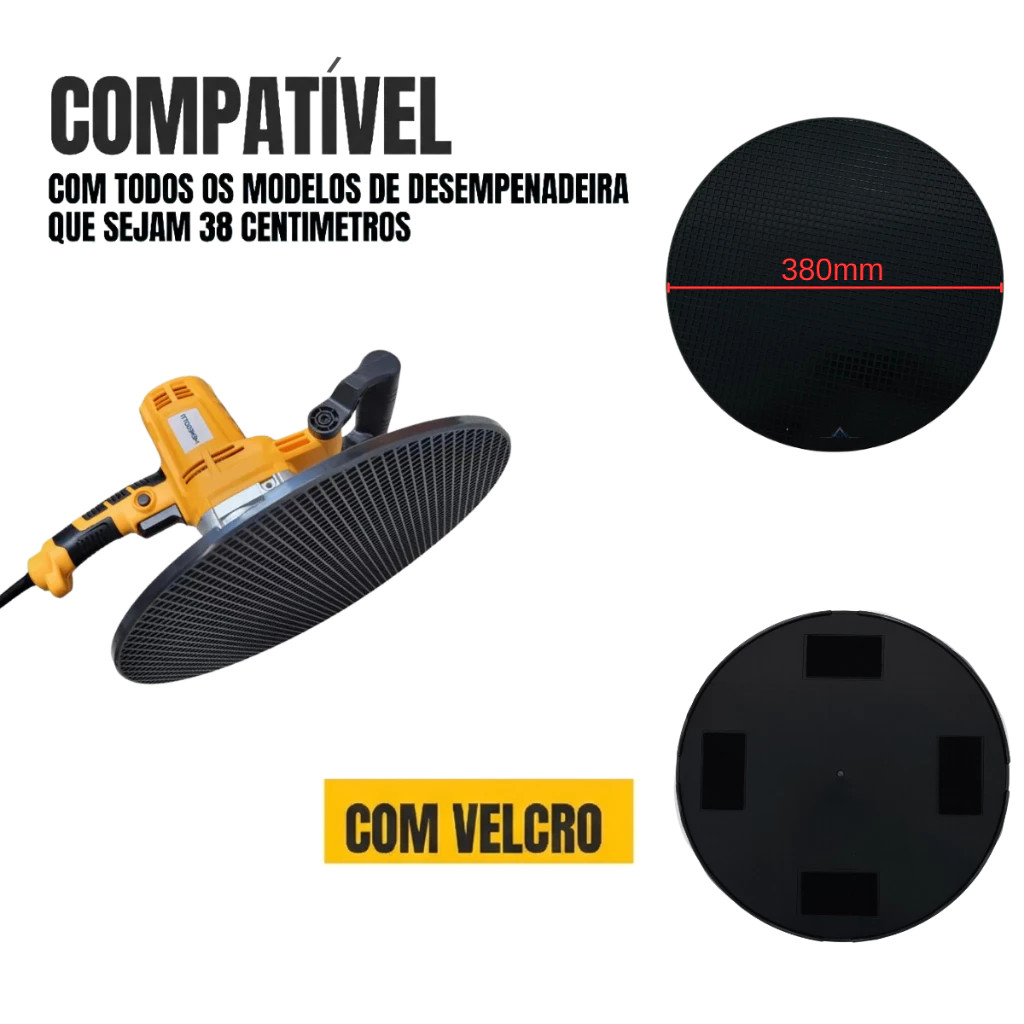Disco de Lixa 380mm para Lixadeira de Parede Receptor com Base Plástica