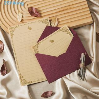 Conjunto De Papel De Carta De Decoração Para Caminhada , 10 Peças , Envelopes De Cartão De Convite Vintage , Romântico