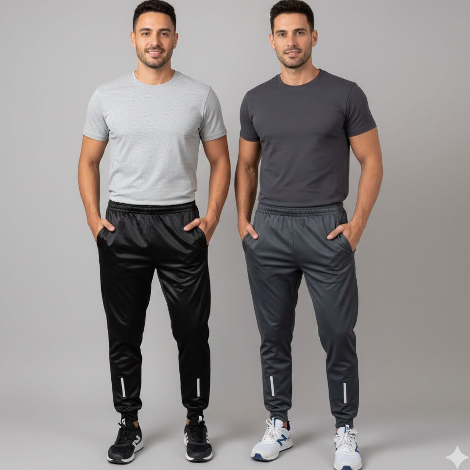 Calças Jogger Slim Fit Com Refletivo Esportiva Para Academia, Corrida e Trabalho Calças Com Bolsos Laterais
