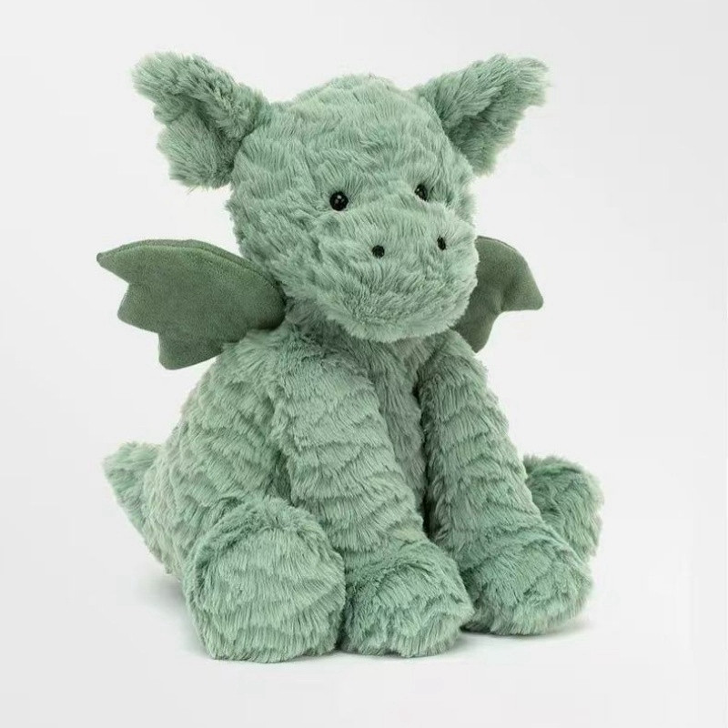 Brinquedo de Pelúcia Dragão Verde Macio - Criatura Mítica Fofa para Crianças e Decoração de Casa