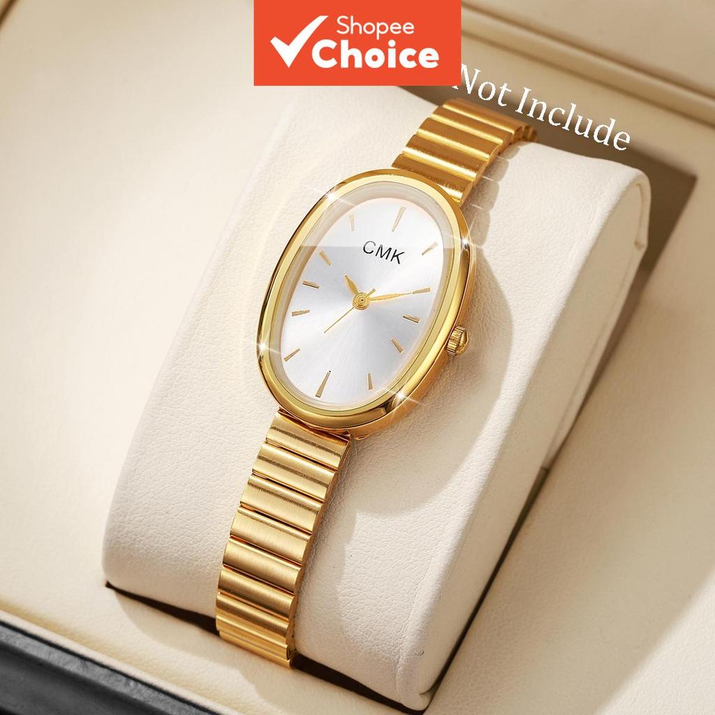 Moda Oval Dial Relógio Feminino Pulseira Ultra Fina Analógico De Pulso De Quartzo Para Meninas Sem Caixa