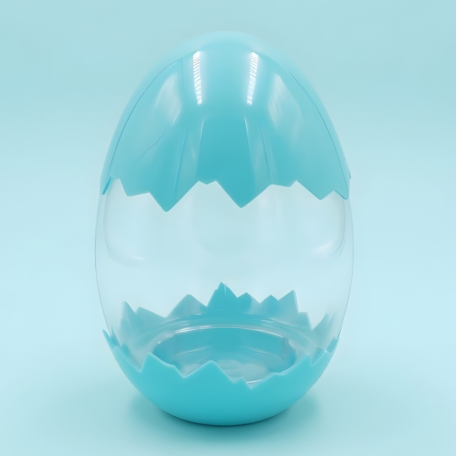 Ovo Transparente Casquinha - Ciano - 7x11x7cm - 10 unidades - Rizzo