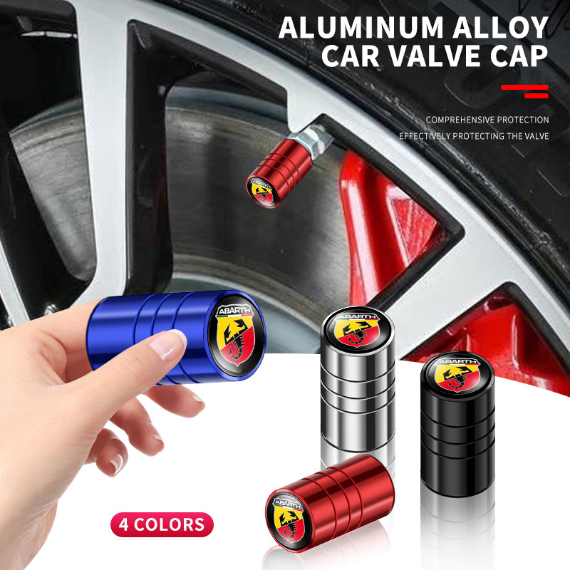 4 Pçs Metal Roda De Carro Pneu Válvula Tampas Haste Caso Capa Para Fiat Abarth 500 595 124 Aranha Ducato Panda Tipo Brav