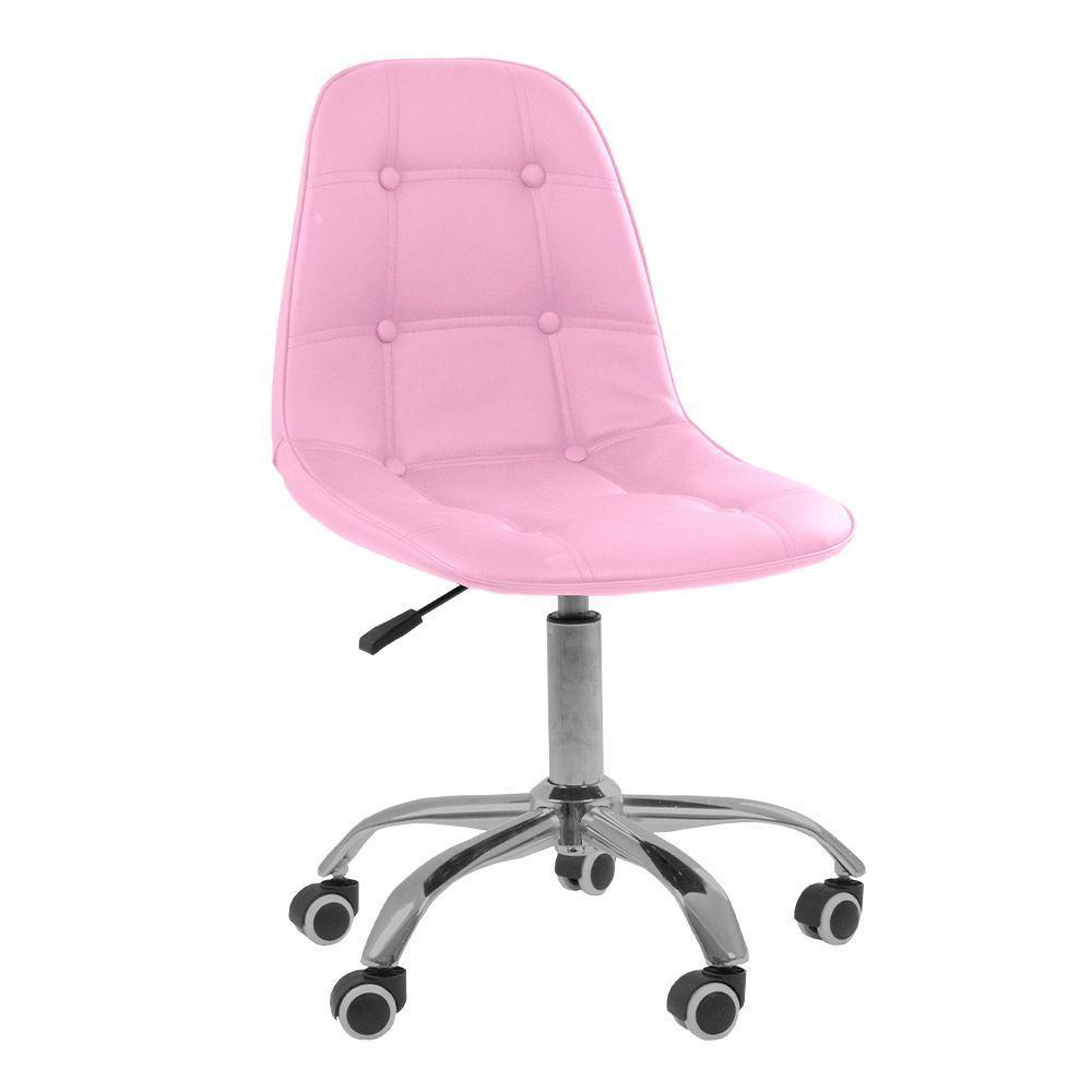 Cadeira Giratória Office Eiffel Botonê Oficial Rosa