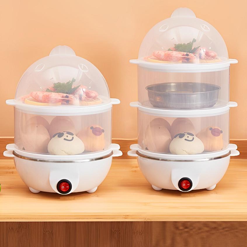 Cozedor Elétrico Multifuncional De Ovo Milho A Vapor De Leite Rápido De Tripla Camada Coze 110V / 220V