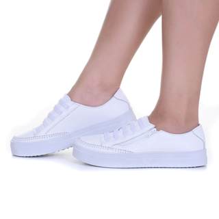 Sapatênis Feminino Couro Legítimo Zíper Lateral Flexível Antiderrapante em Oferta na Shopee