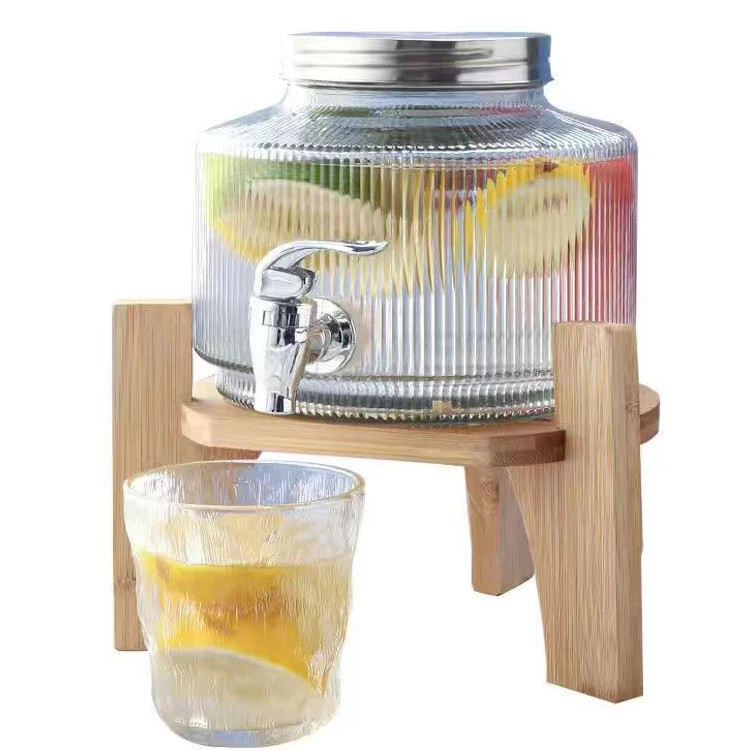 Suqueira Redonda com Tampa e Vidro Canelado de Capacidade 2,5 L