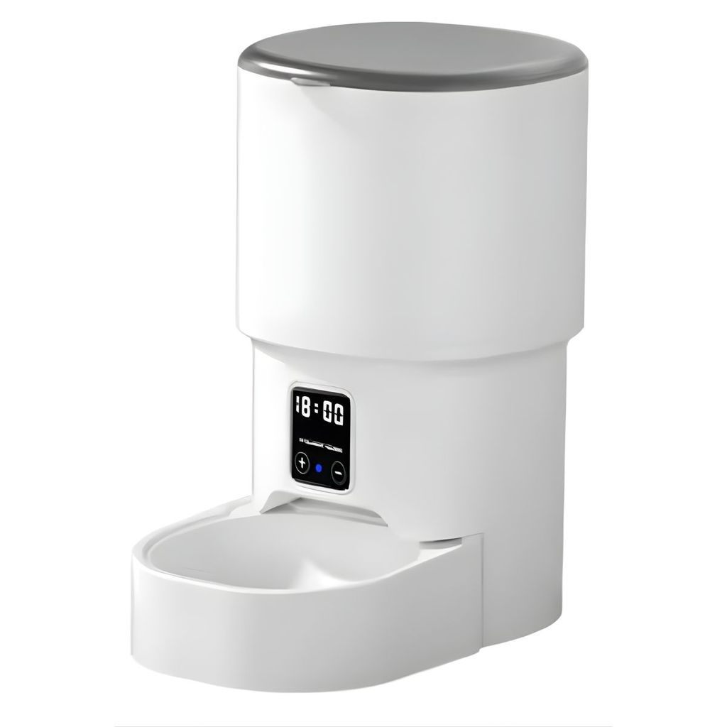 Alimentador Automático Pet 4L Programável 6 Refeições Dispensador Ração Gatos Cachorros