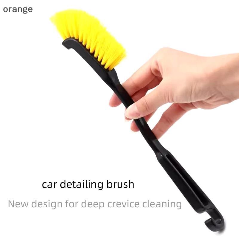 [Laranja] Escova De Limpeza De Aro De Roda De Pneu De Carro , Escovas De Detalhamento , Toalha De Lavagem , Ferramentas 