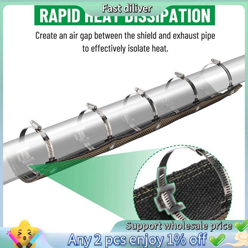 Acessórios Automotivos Da Luva 1200 F Isolação Do Tubo De Escape 6 " X 24 " Escudo Térmico Exaustão